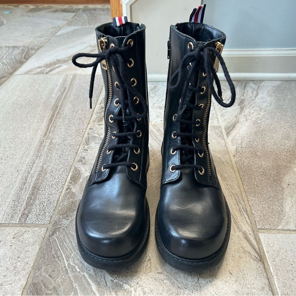 Tommy Hilfiger X Lewis Hamilton Men’s Black Leather Lace Up Combat Boots 7.5